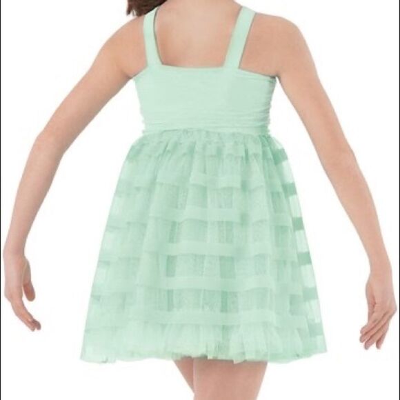 Weissman Dance mint green ballet Jazz tap Costume dress leotard 8617 child SC 6